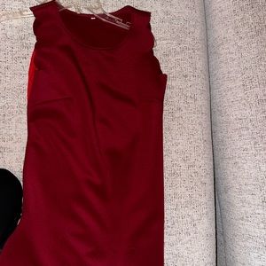 Red scallop, trim, size small dress